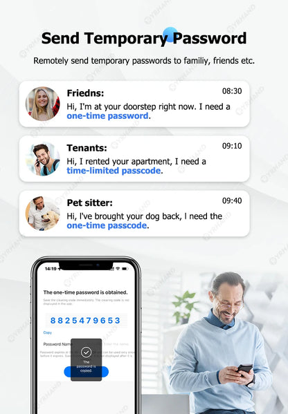 Fechadura Eletrônico Digital Biometric Fingerprint Lock App Remote Water poof Smart Door Lock YRHAND Tuya Wifi Sliver