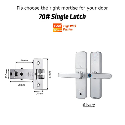 Fechadura Eletrônico Digital Biometric Fingerprint Lock App Remote Water poof Smart Door Lock YRHAND Tuya Wifi Sliver
