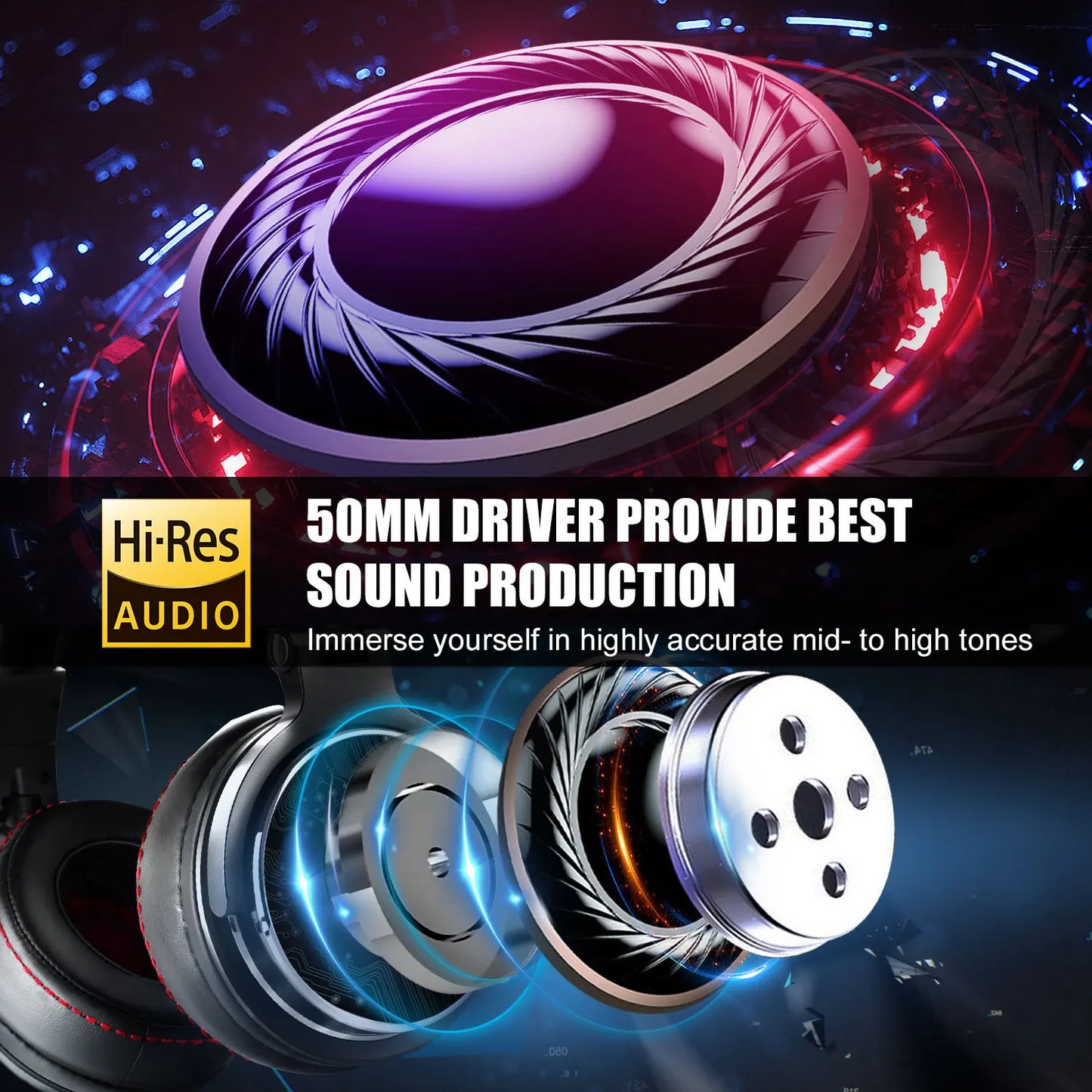 Headphones Professional Studio Pro 10/30/50 Oneodio Wired DJ Headphones With Microphone Over Ear HiFi Hi-Res Monitor Headset