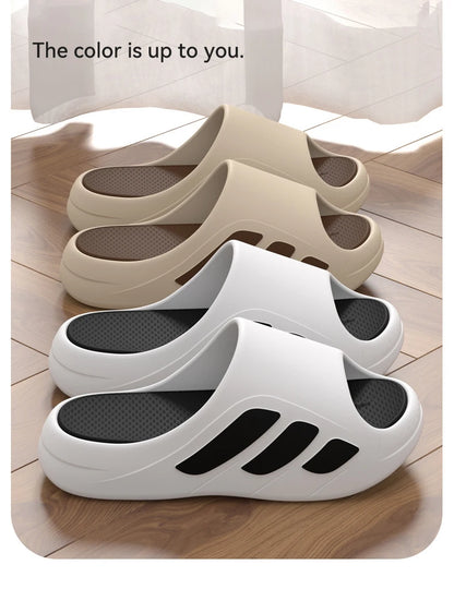 Chinelos masculinos slides com um sentido alto valor estético desgaste externo anti deslizamento fundo grosso