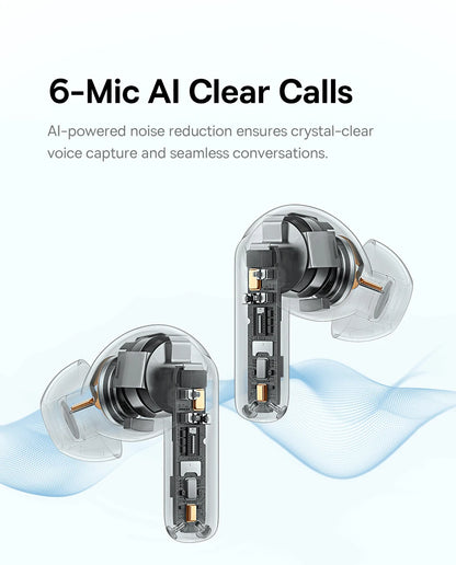 Fones de ouvido sem fio Bluetooth 6.0 50dB Baseus EP10 Pro ANC