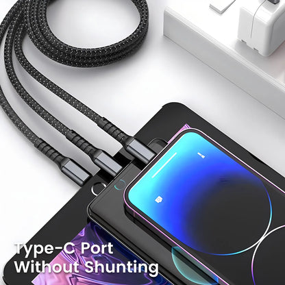 Cabo de carregamento rápido multi carregador 100w usb universal 3 em 1 adaptador com tipo-c micro