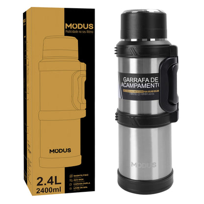 Garrafa Térmica de Água Camada Dupla Vácuo Aço Inoxidável，Capacidade extragrande Garrafa de Água Isolada para Uso Externo 2.4L