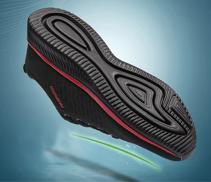Tênis de corrida leve caminhada esportivos malha clássica respirável casuais masculinos mocassins