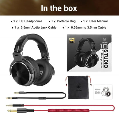 Headphones Professional Studio Pro 10/30/50 Oneodio Wired DJ Headphones With Microphone Over Ear HiFi Hi-Res Monitor Headset