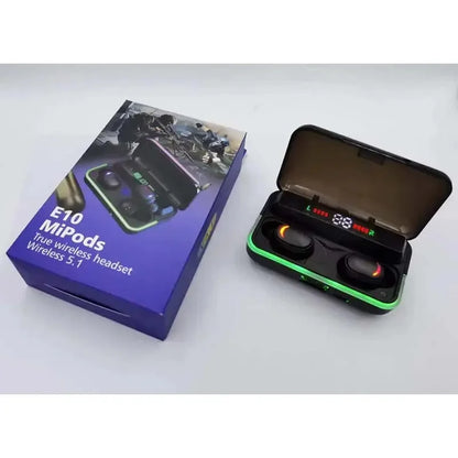 E10 Tws V5.1 Fones de ouvido sem fio Bluetooth Touch Sports Earphones com banco de energia, adequado para smartphones