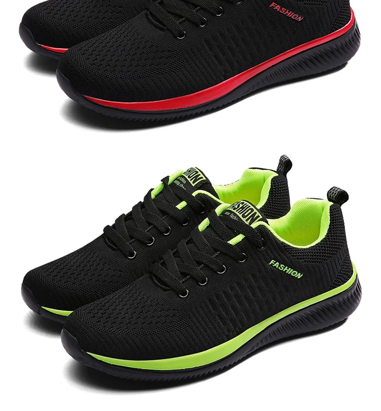 Tênis de corrida leve caminhada esportivos malha clássica respirável casuais masculinos mocassins