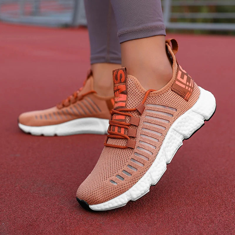 Tênis Feminino respirável atlético leve ao ar livre caminhada jogging
