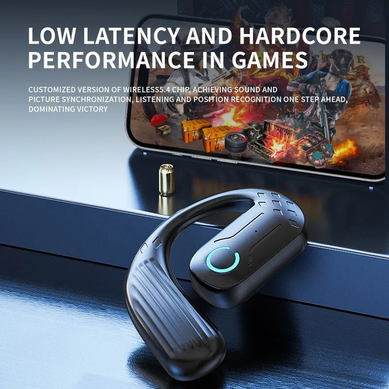 Fone de ouvido sem fio aberto Bluetooth 5.4 180 ° Rotação ajustável esquerda direita fone de ouvido universal com microfone esportivos