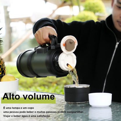Garrafa Térmica de Água Camada Dupla Vácuo Aço Inoxidável，Capacidade extragrande Garrafa de Água Isolada para Uso Externo 2.4L