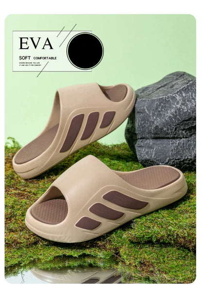 Chinelos masculinos slides com um sentido alto valor estético desgaste externo anti deslizamento fundo grosso