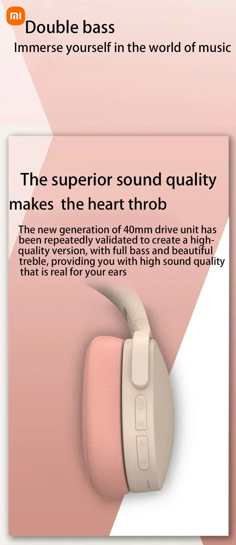 Xiaomi Wireless Bluetooth Headphones Over Ear HiFi Stereo Lightweight Foldable Headset Supports TF Cards 3.5mm Type-C Interface