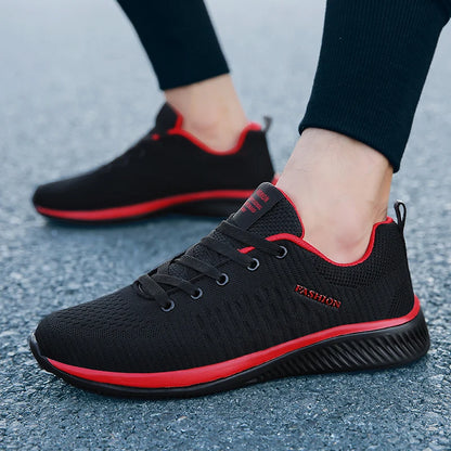Tênis de corrida leve caminhada esportivos malha clássica respirável casuais masculinos mocassins