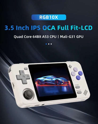 Console de jogos portátil 3,5 polegadas 4:3 Tela IPS ArkOS Opendinglinux Gaming Gift POWKIDDY RGB10X Retro