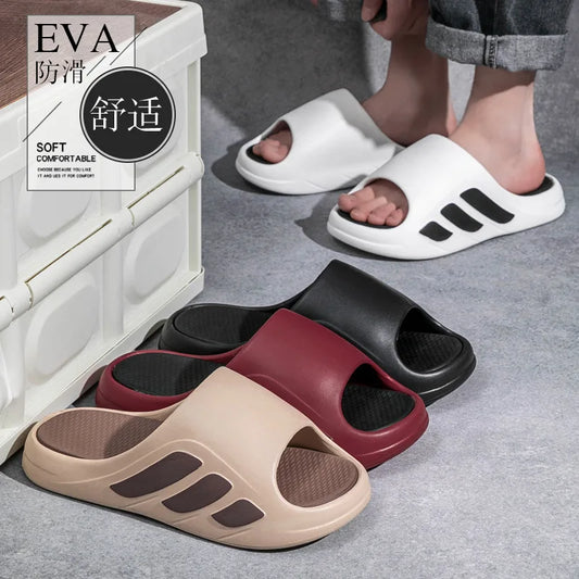 Chinelos masculinos slides com um sentido alto valor estético desgaste externo anti deslizamento fundo grosso