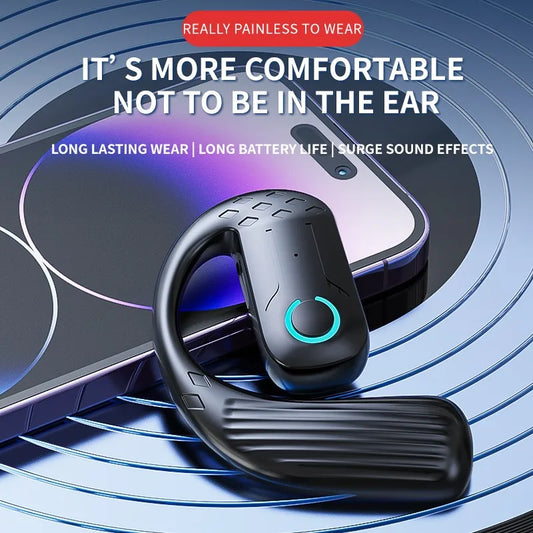 Fone de ouvido sem fio aberto Bluetooth 5.4 180 ° Rotação ajustável esquerda direita fone de ouvido universal com microfone esportivos