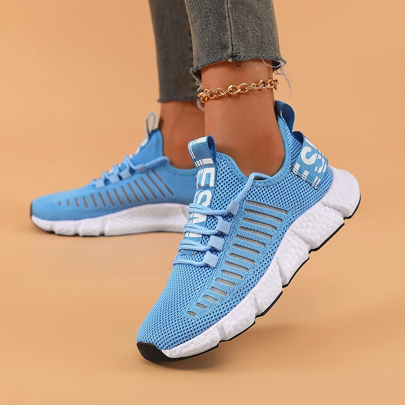 Tênis Feminino respirável atlético leve ao ar livre caminhada jogging