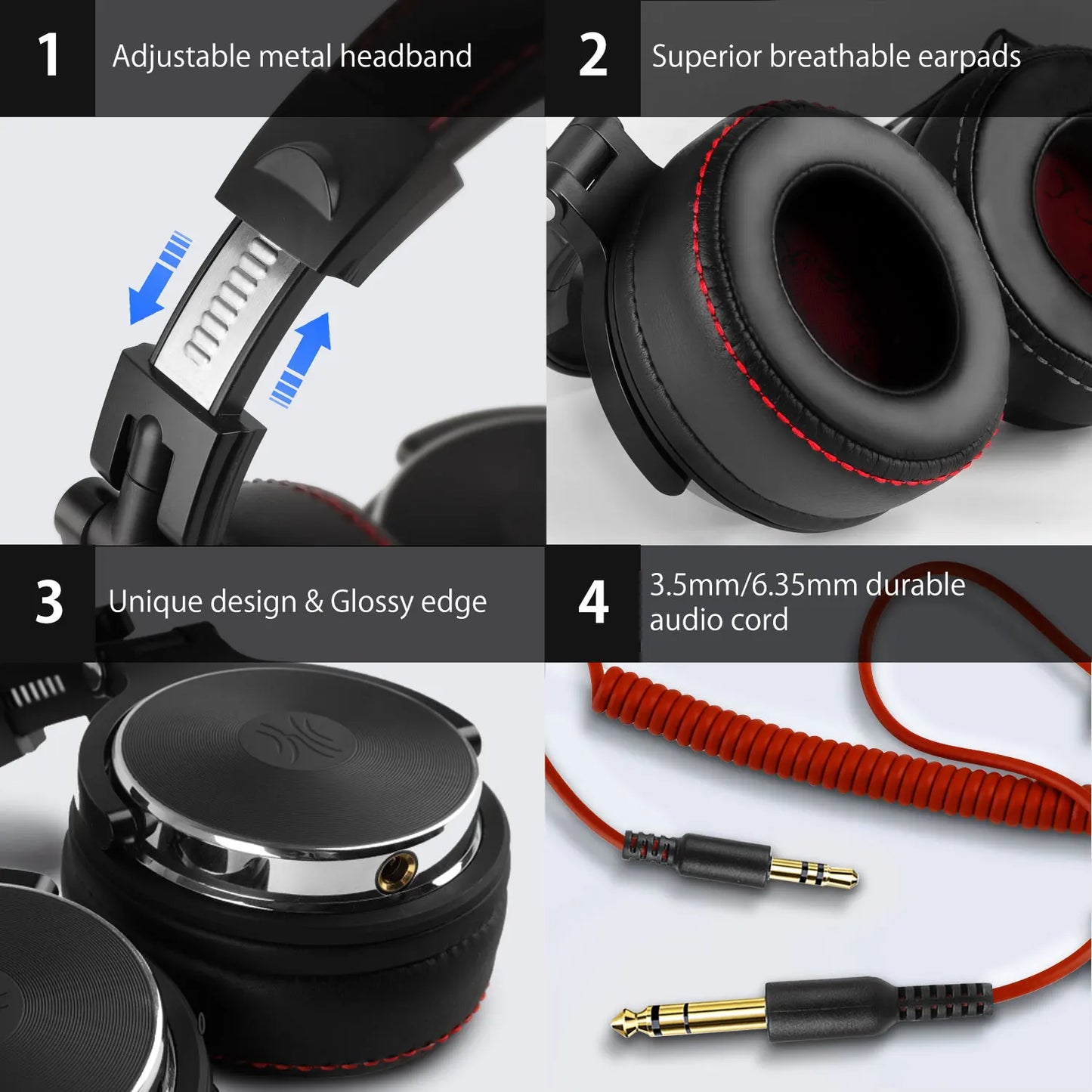 Headphones Professional Studio Pro 10/30/50 Oneodio Wired DJ Headphones With Microphone Over Ear HiFi Hi-Res Monitor Headset