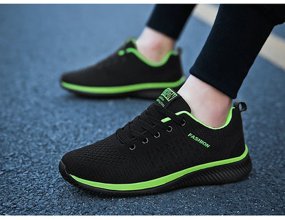 Tênis de corrida leve caminhada esportivos malha clássica respirável casuais masculinos mocassins