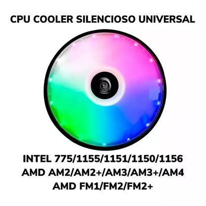 Processador Cooler Cpu Led 775 1150 1151 1155 Am3+ Am4 1200 Led Rgb