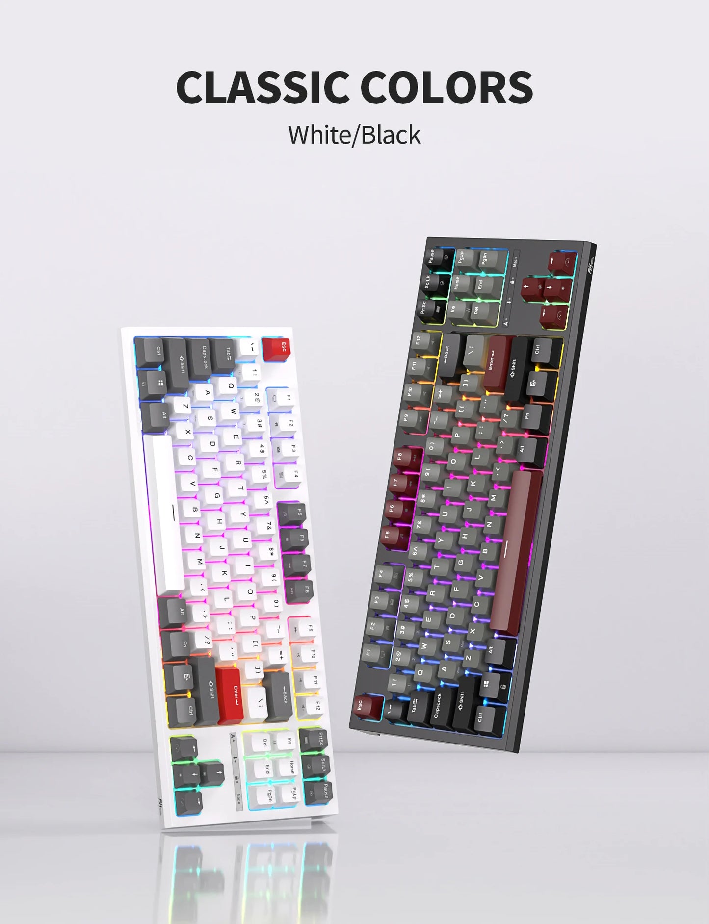 Teclado Mecânico Rk royal kludge r87 gamer brasileiro com fio 87 teclas rgb retro iluminado personalizadas