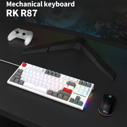 Teclado Mecânico Rk royal kludge r87 gamer brasileiro com fio 87 teclas rgb retro iluminado personalizadas