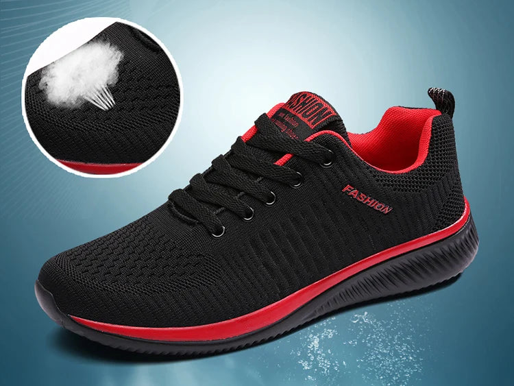 Tênis de corrida leve caminhada esportivos malha clássica respirável casuais masculinos mocassins