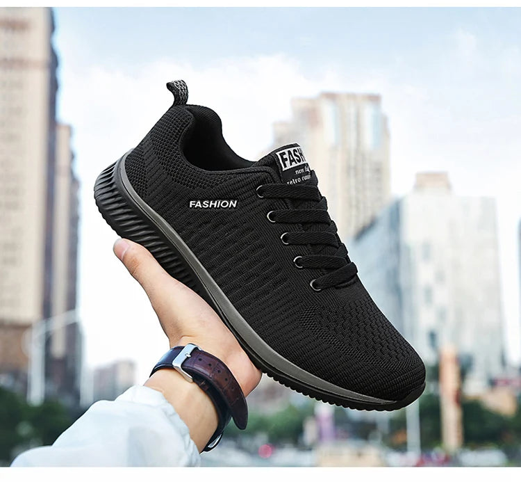 Tênis de corrida leve caminhada esportivos malha clássica respirável casuais masculinos mocassins