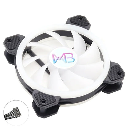 Ventilador para Caixa do Computador, PC Cooler, LED RGB Ajustável, 12cm, Mute Ventilador, 5V DC, Ventiladores ARGB, Ajustar Velocidade, Aura Sync, 6Pin, 120mm