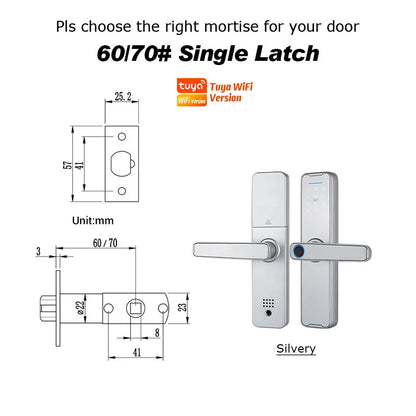 Fechadura Eletrônico Digital Biometric Fingerprint Lock App Remote Water poof Smart Door Lock YRHAND Tuya Wifi Sliver